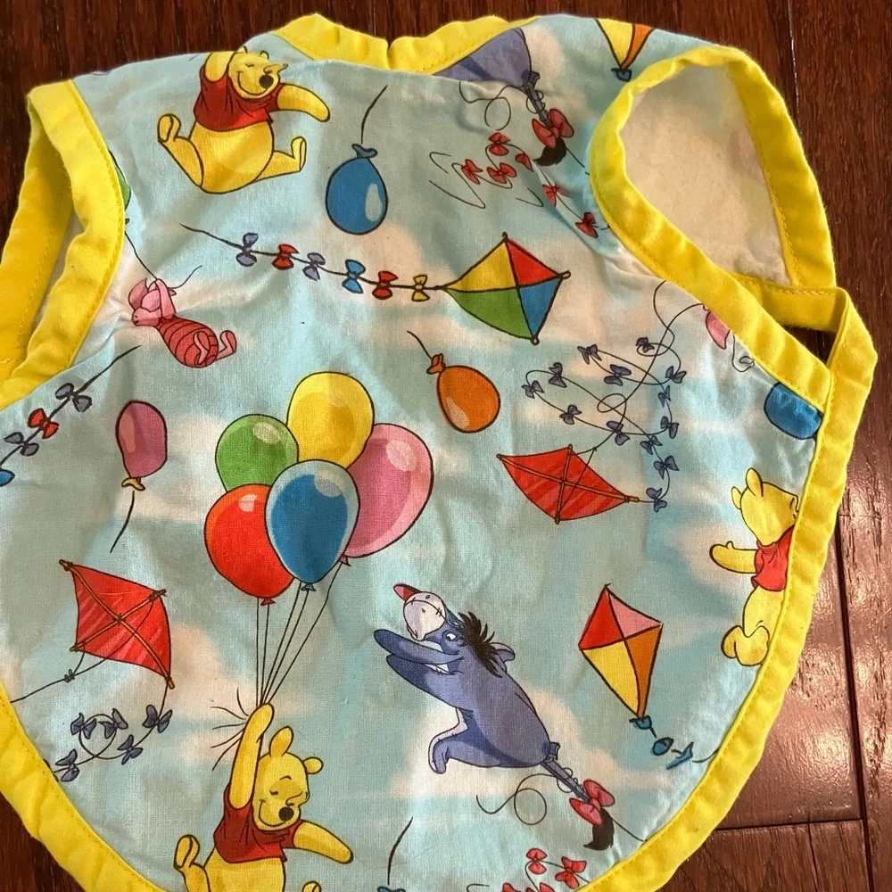 Handmade Winnie the Pooh Fabric baby bibs bundle